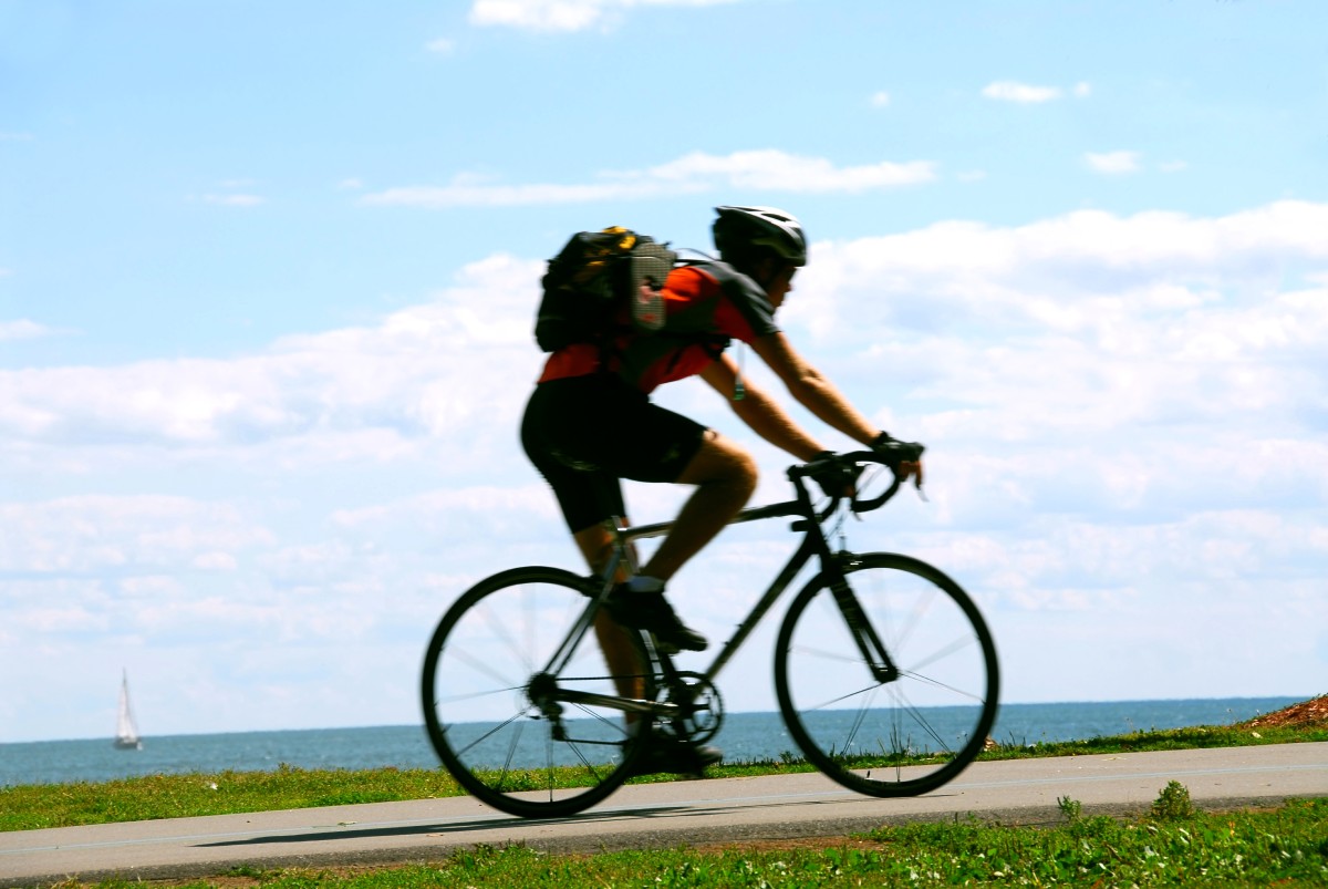 man riding a bicycle