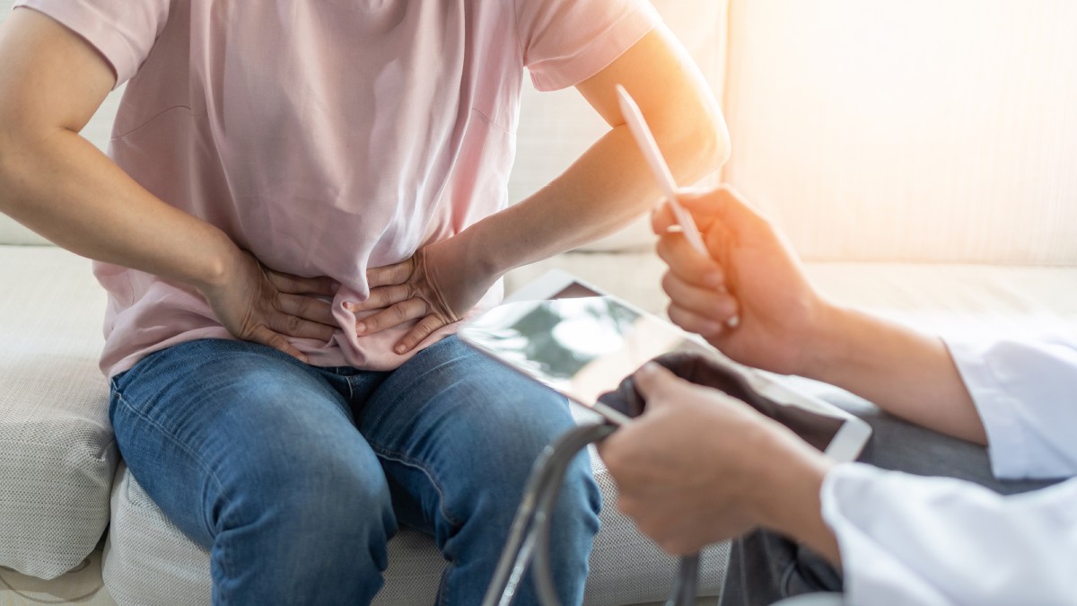 patient woman having medical exam with doctor