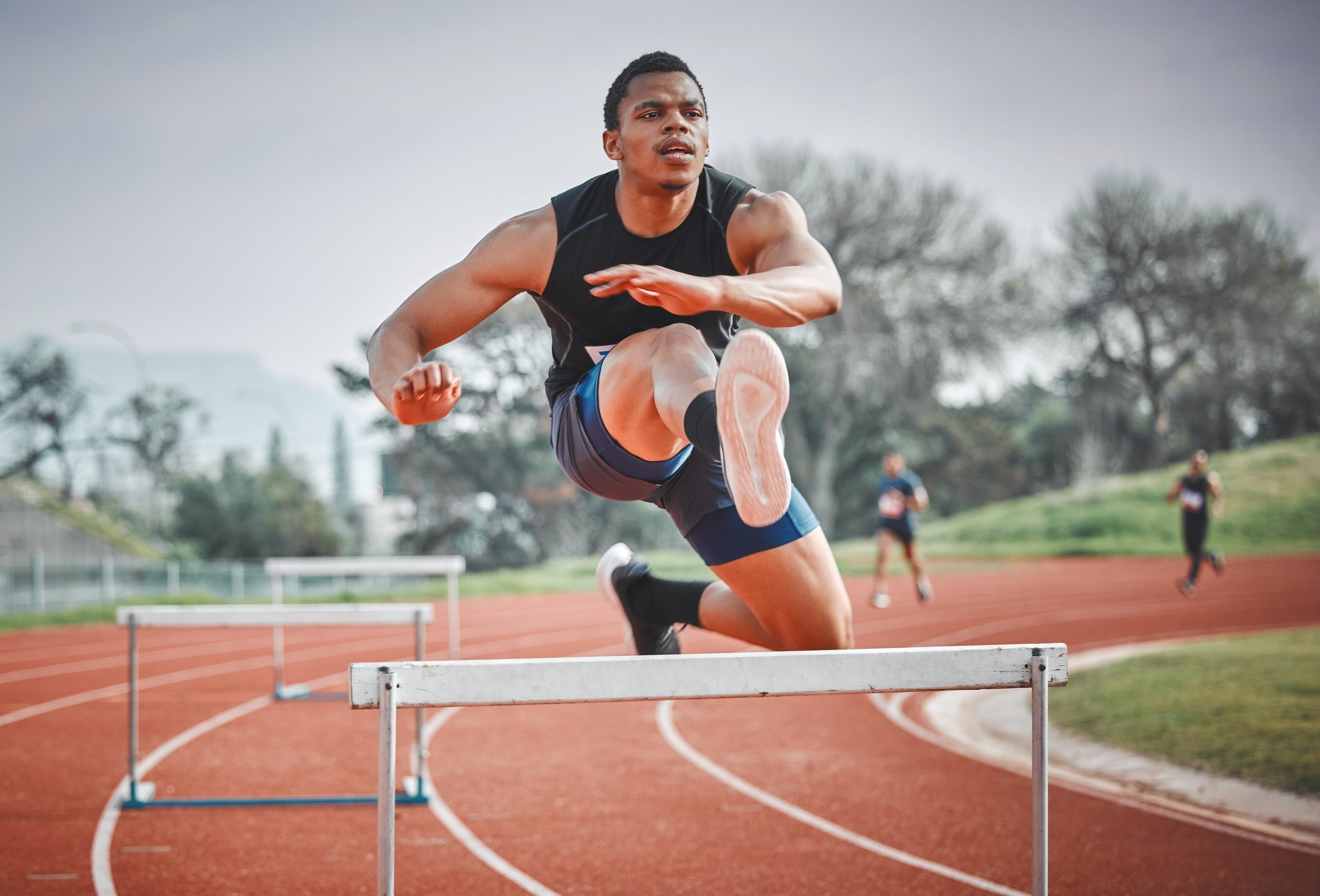 man running on track